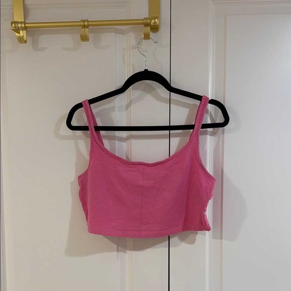 Pink Cropped Tank Top